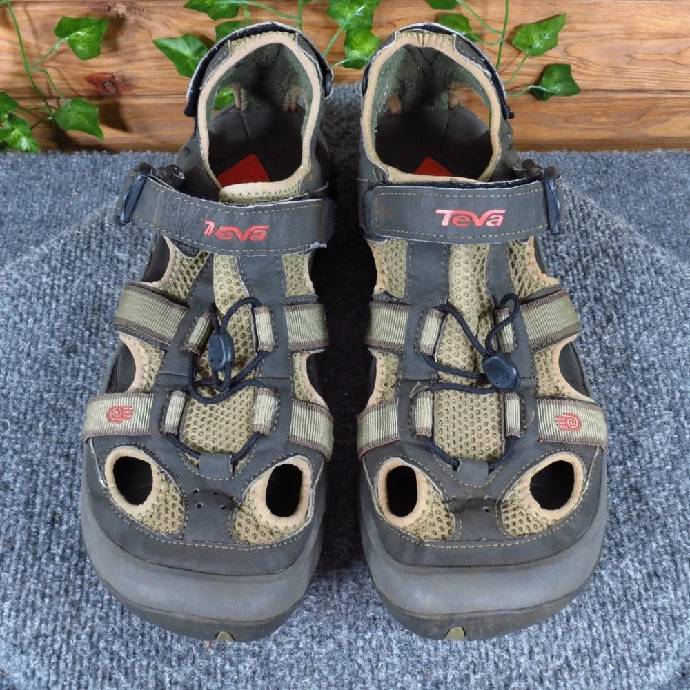 Teva Omnium Men Mens Closed Toe Sport Sandals Size 12 Hiking Water Olive Brown